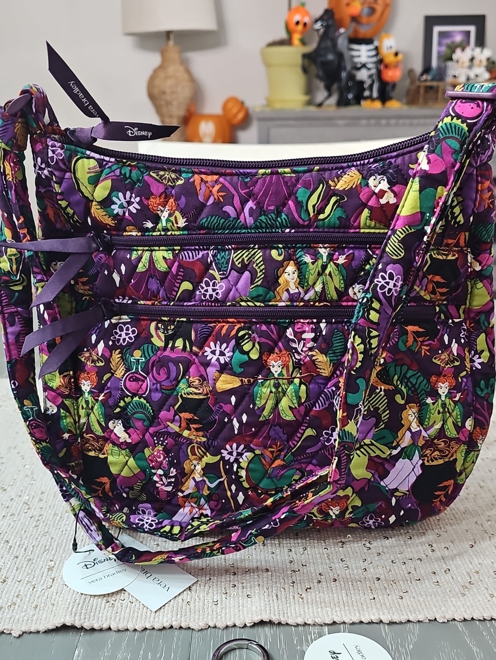 NWT! Vera Bradley Halloween Hocus Pocus Trio Zip Hipster Crossbody & Bag Charm - Picture 3 of 4